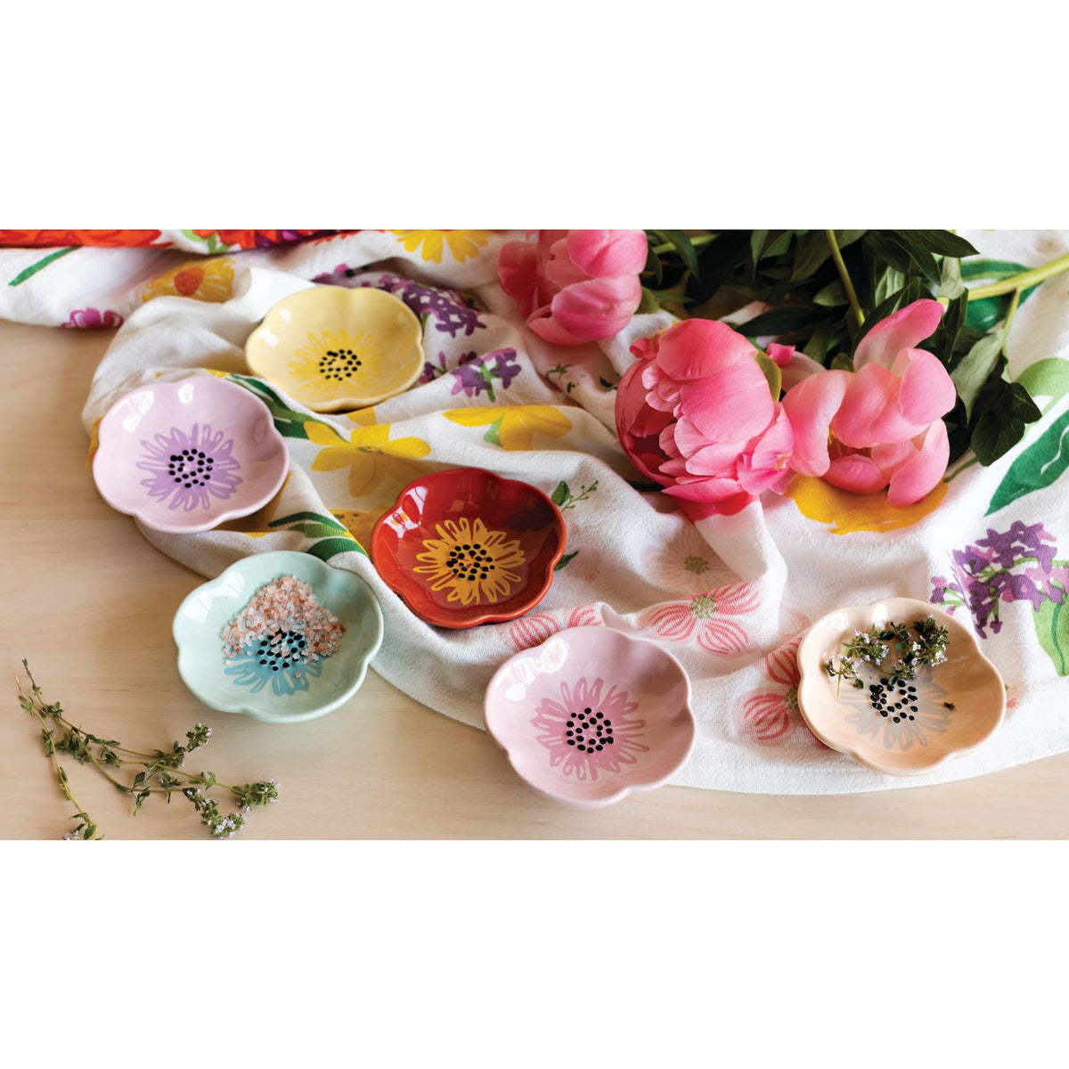 Flower Pinch Bowl Set of 6
