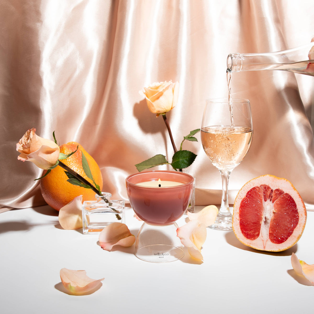 Rosé Wine-Inspired Soy Candle in Reusable Glass