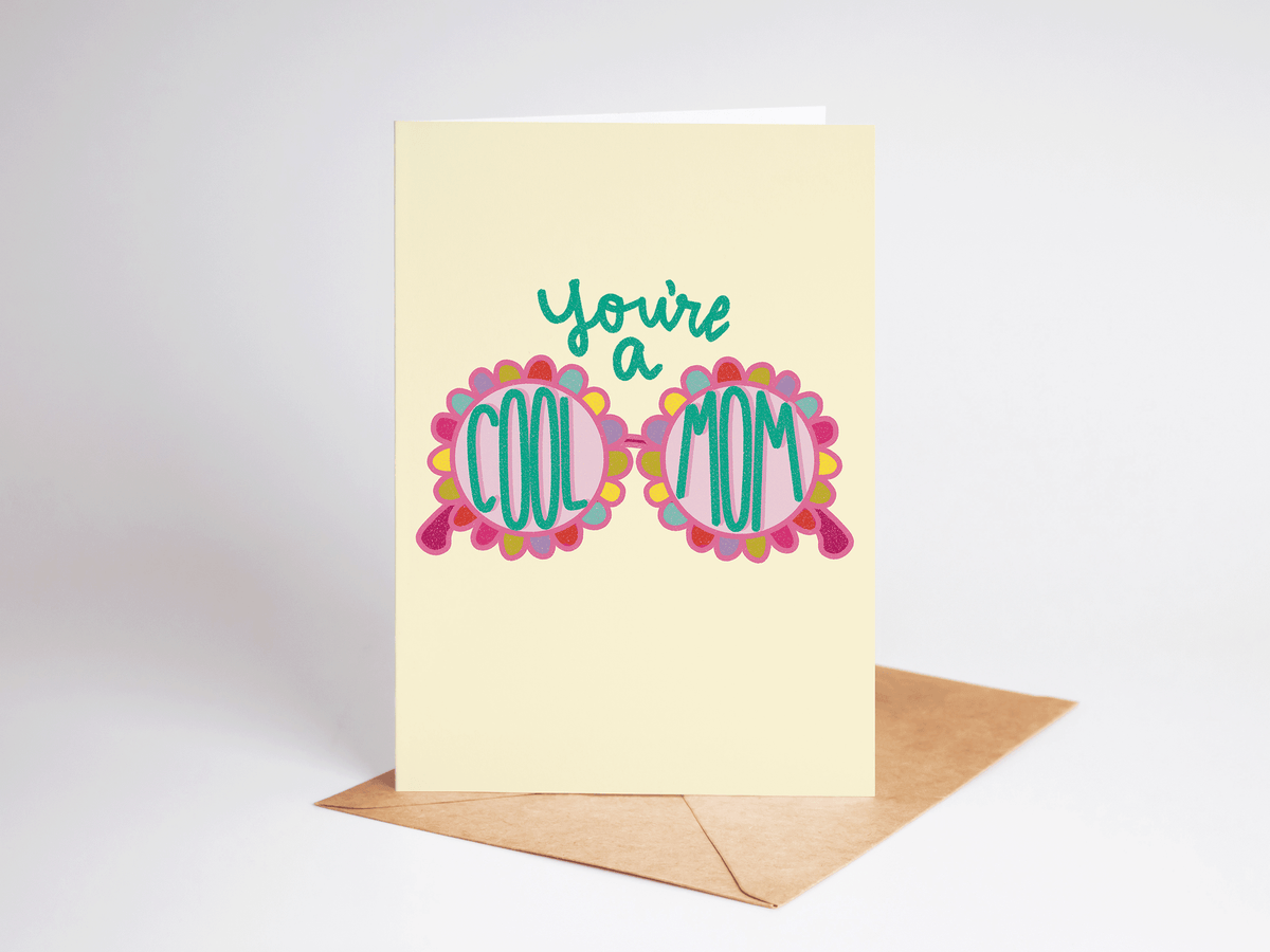 A Cool Mom Flower Sunglasses Mother's Day Greeting Card