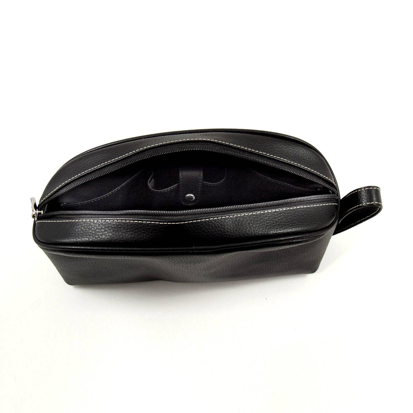 Black Leather Toiletry Bag