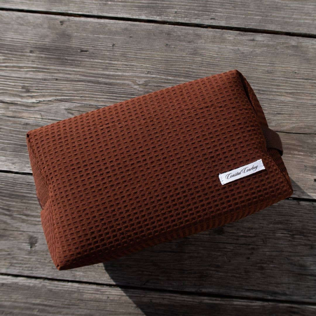 Brown Horseshoe Makeup Travel Bag