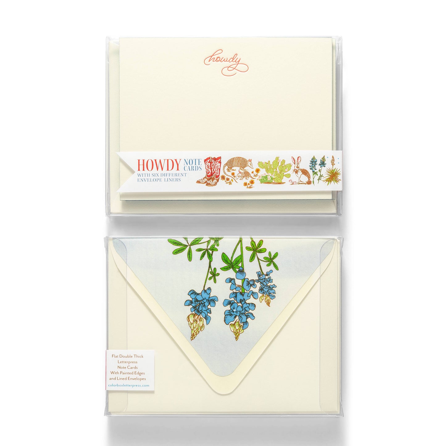 Fancy Pants Letterpress Flat Notecards - Howdy