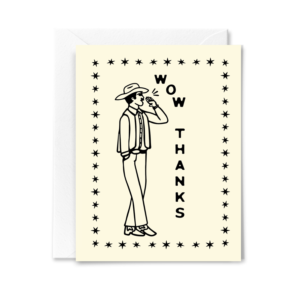 Wow Thanks Cowboy Card