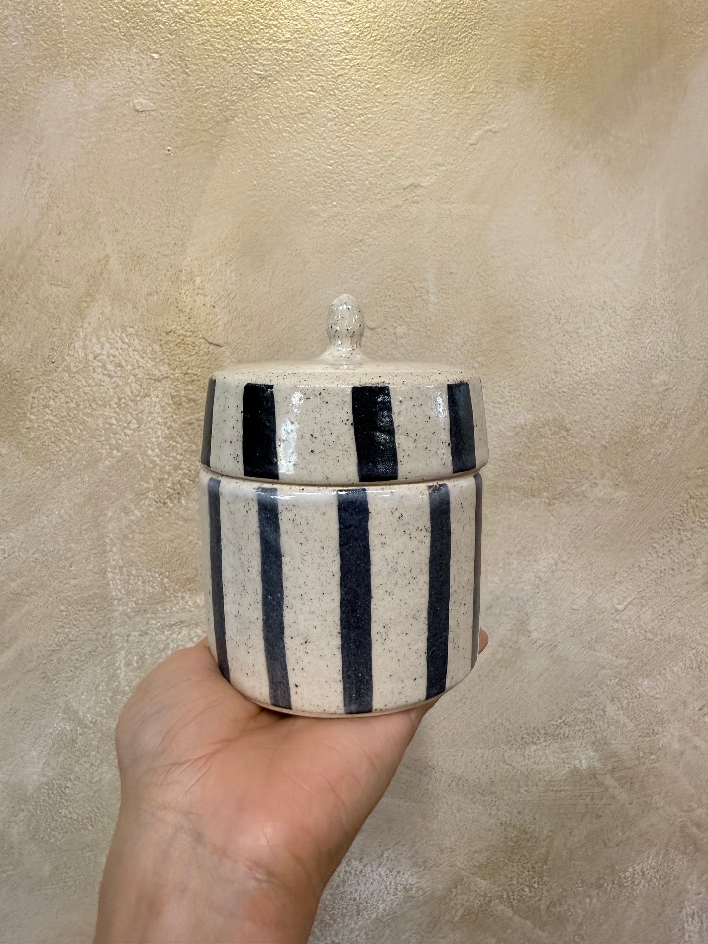 Ceramic Black & White Jar