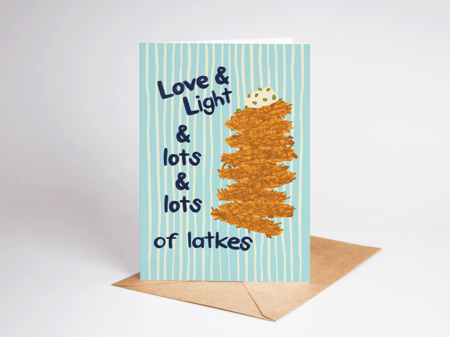 Love & Light & Lots of Latkes Hanukkah Potato Greeting Card