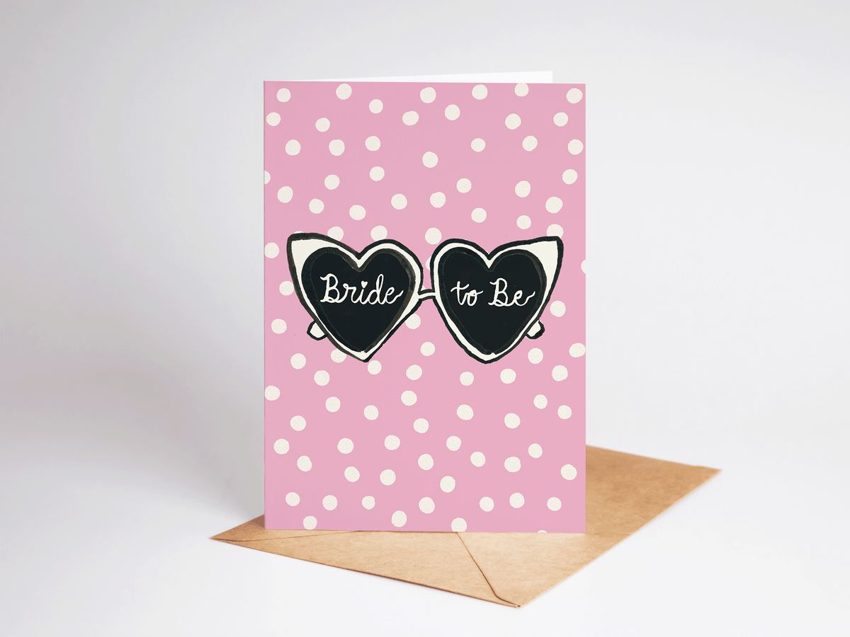 Bride To Be Heart Sunglasses Greeting Card