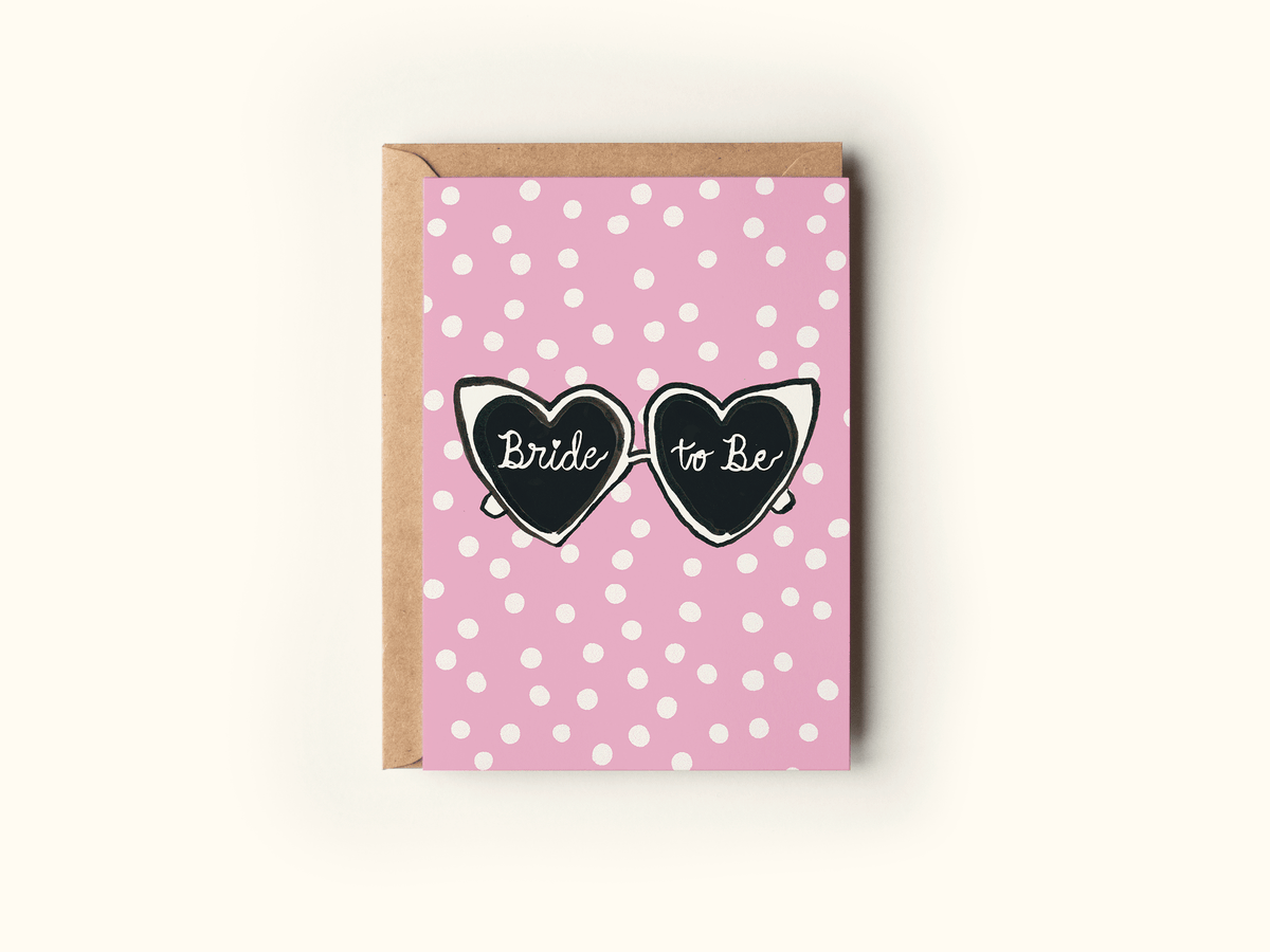 Bride To Be Heart Sunglasses Greeting Card
