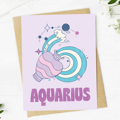 Aquarius Zodiac Greeting Card