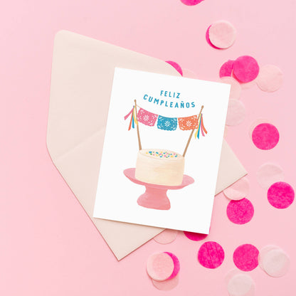 Feliz Cumpleanos Cake Card