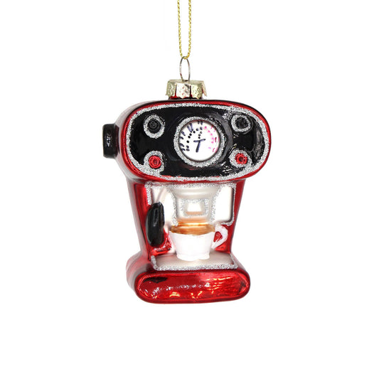 Glass Christmas Ornament Espresso Machine