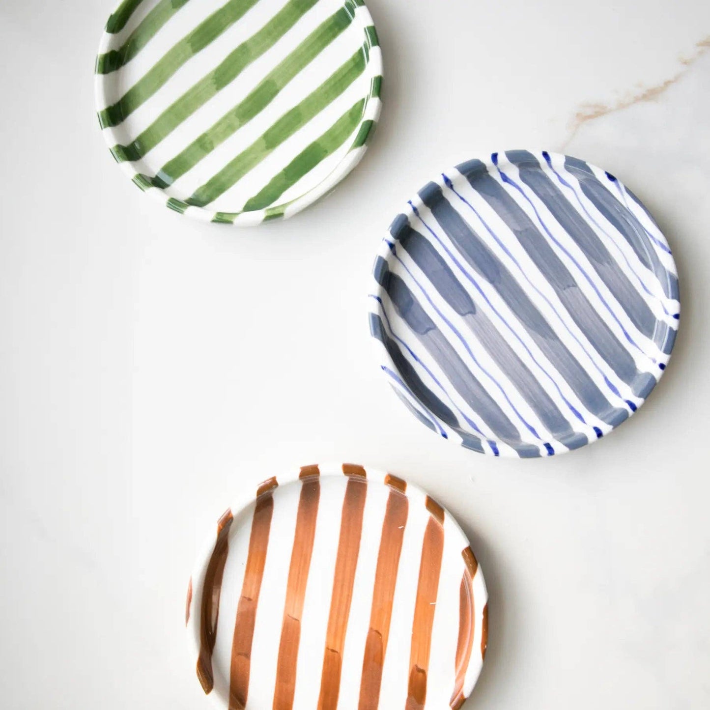 Green Striped Plates