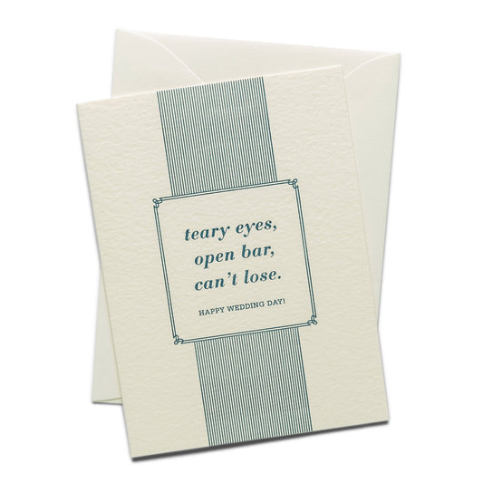 Open Bar | Letterpress Greeting Card | Love/Wedding