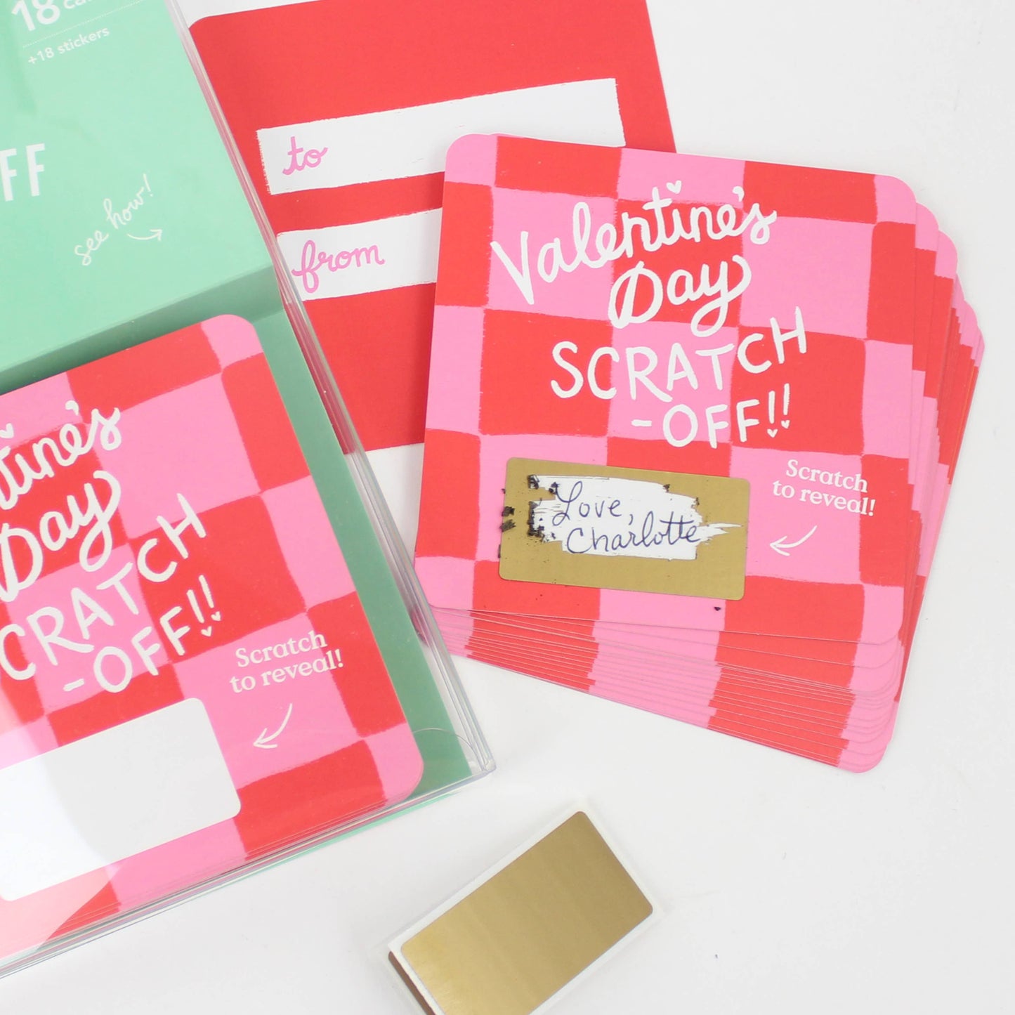 Scratch-off Valentine Cards - Checkered