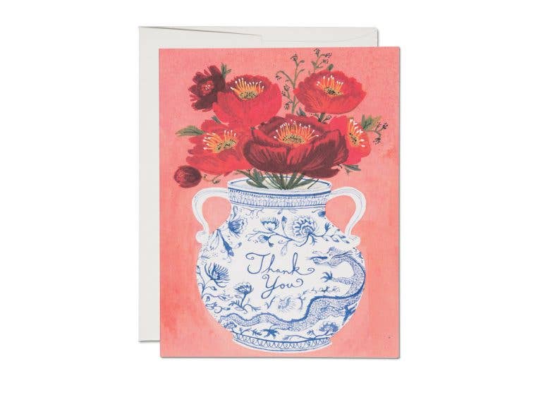 thank you flower vase card