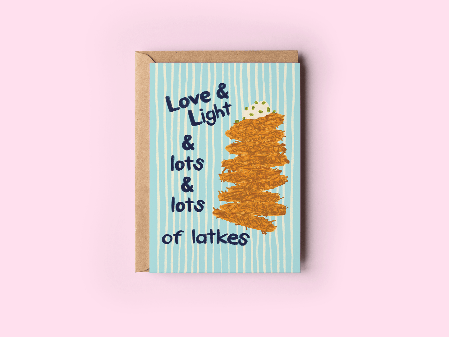 Love & Light & Lots of Latkes Hanukkah Potato Greeting Card