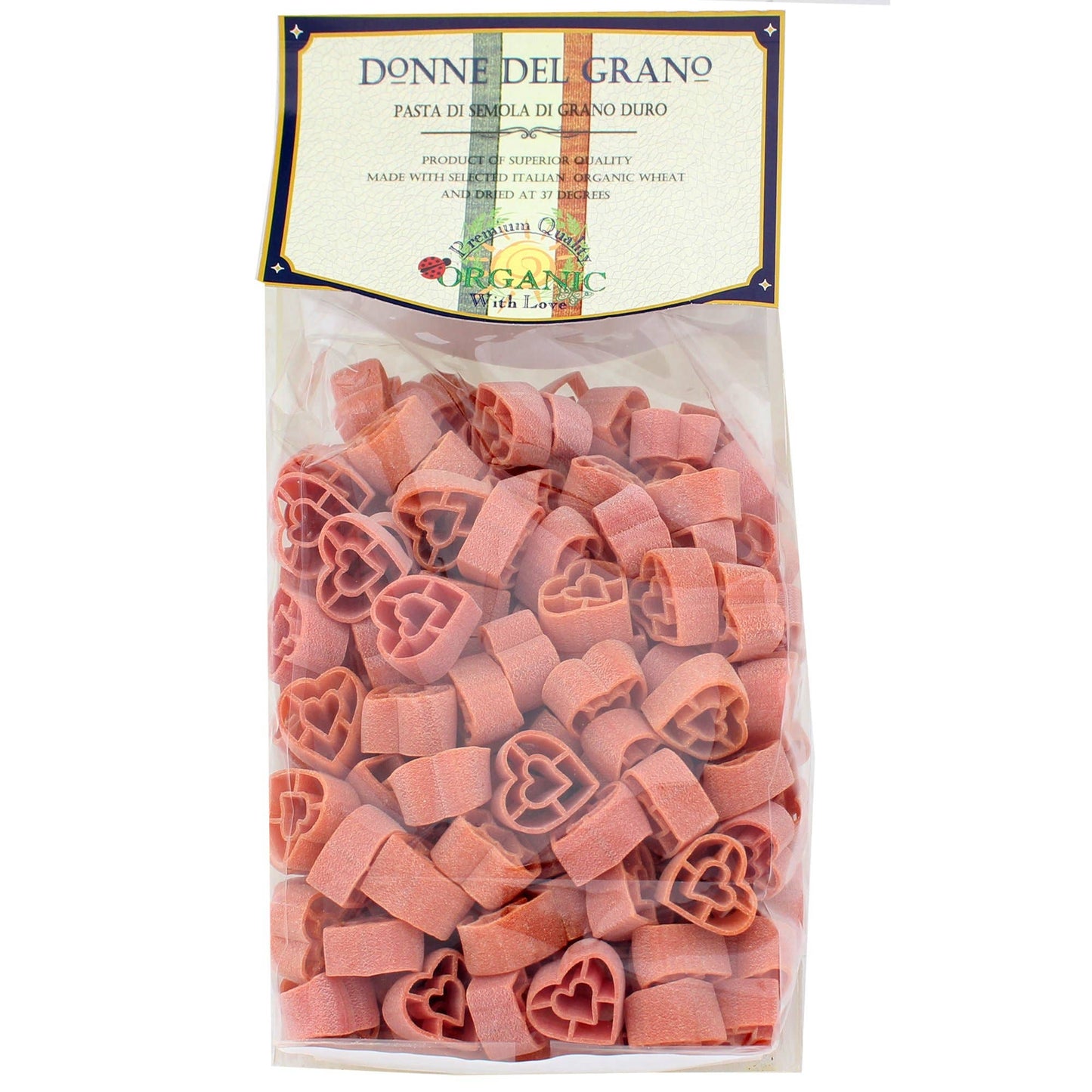 Red Hearts Colored Pasta