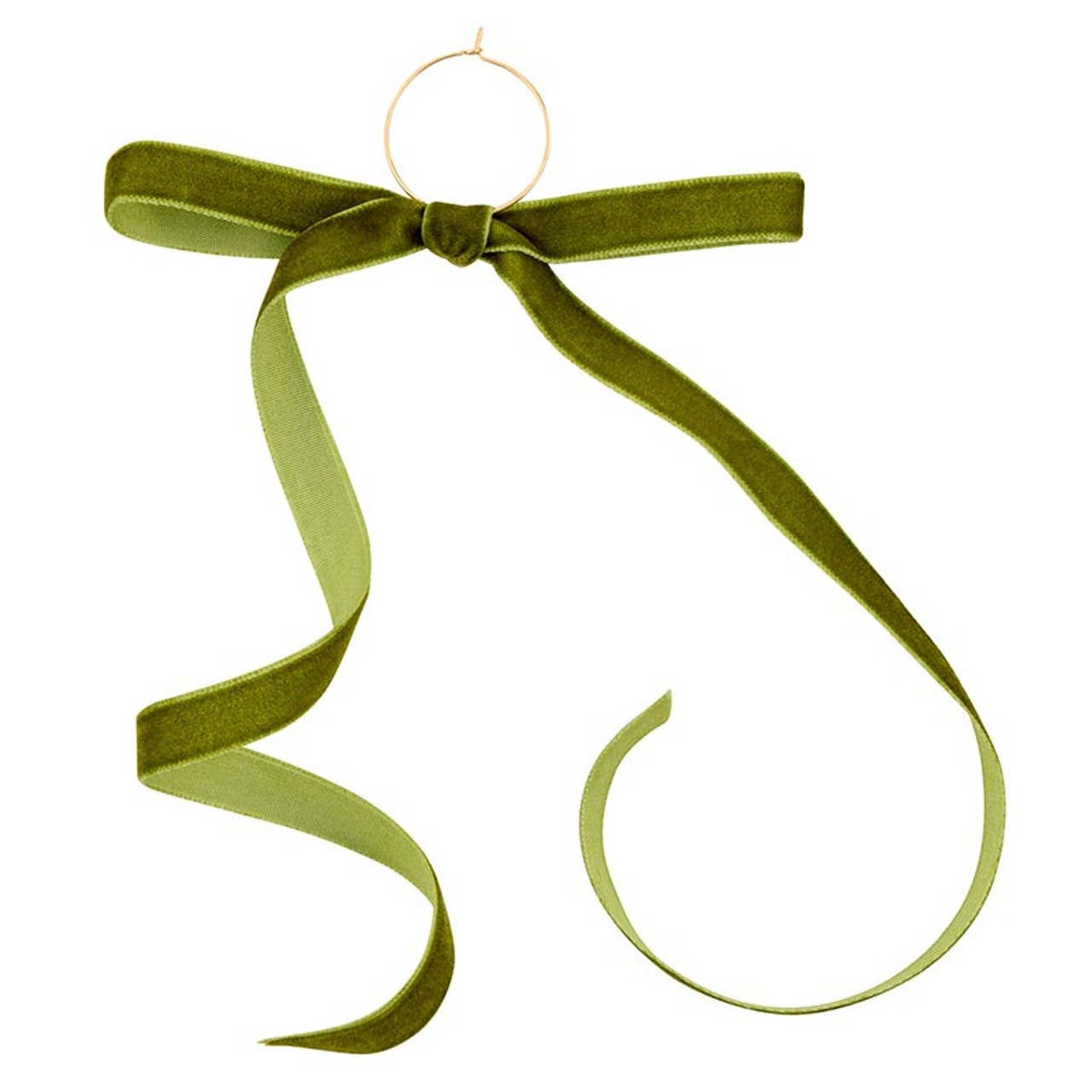 Velvet Bow Wine Charms - Green