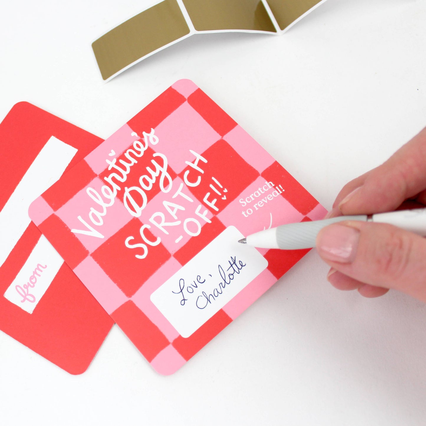 Scratch-off Valentine Cards - Checkered