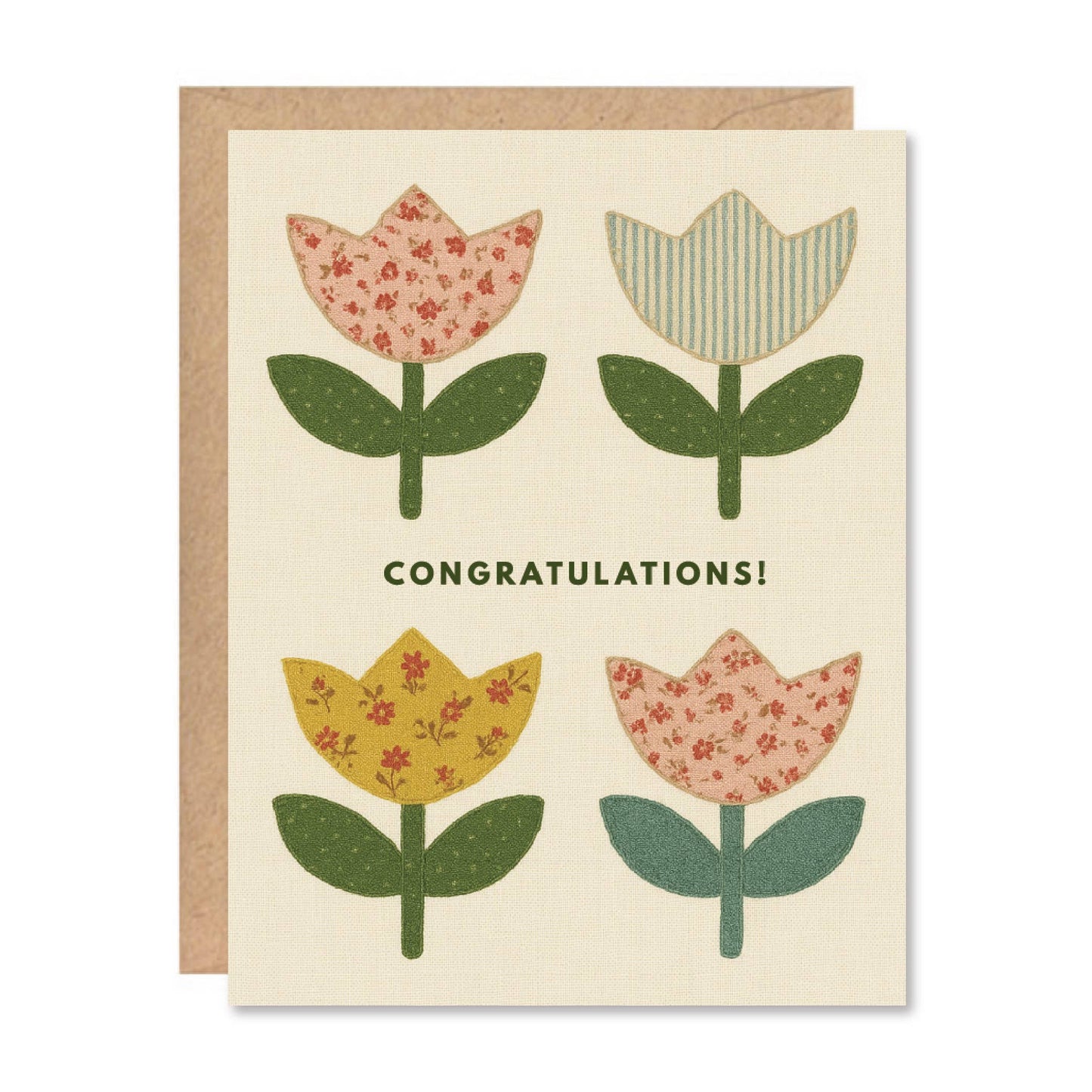 Congratulations Flower Fabric Card