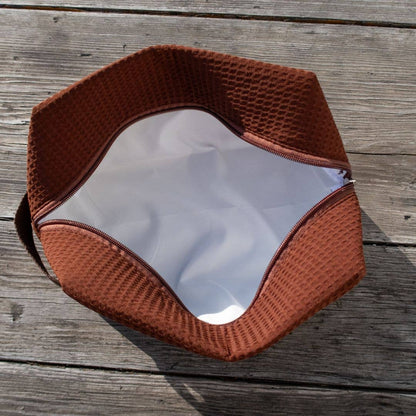 Brown Horseshoe Makeup Travel Bag