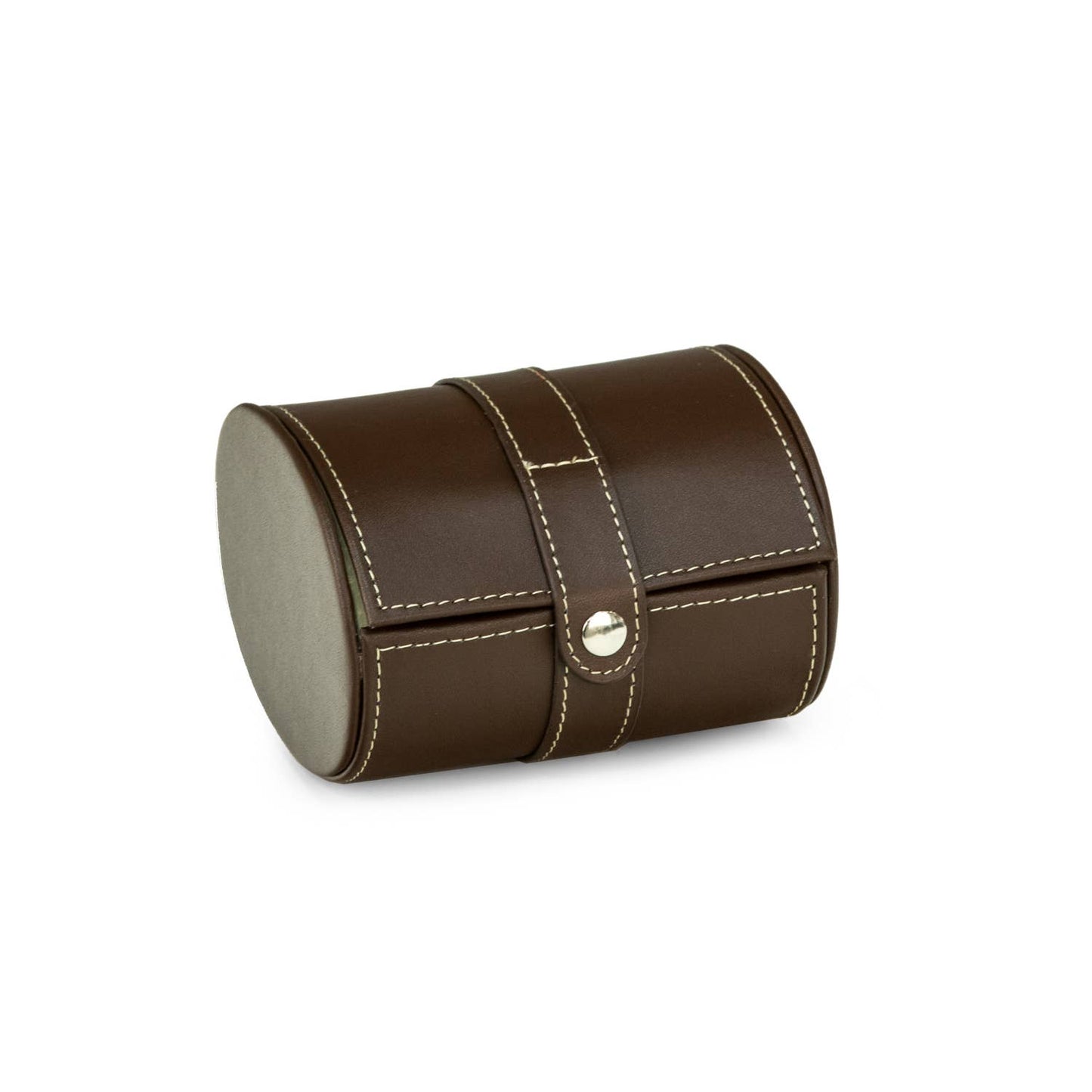 Brown Leather Single Watch Travel Case