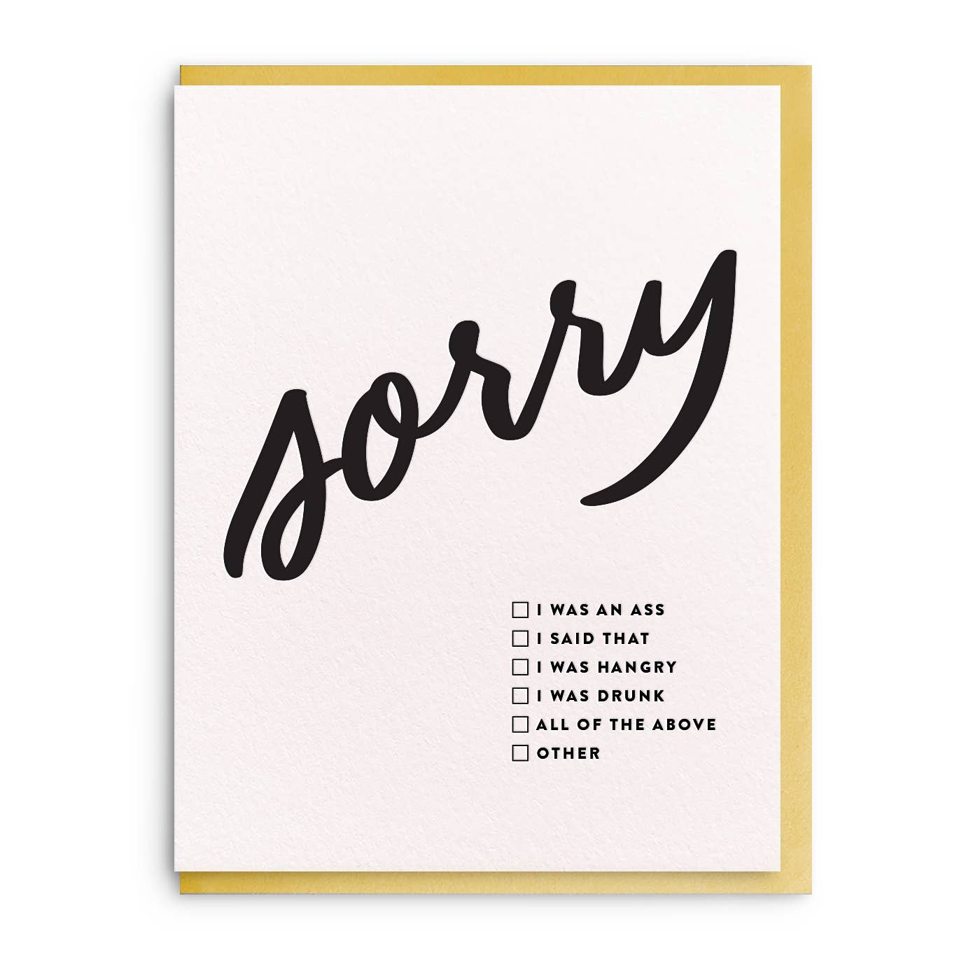 Sorry Checkbox  Card