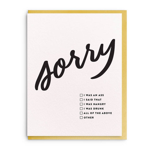 Sorry Checkbox  Card