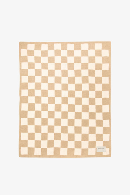 Beige Checkered Blanket