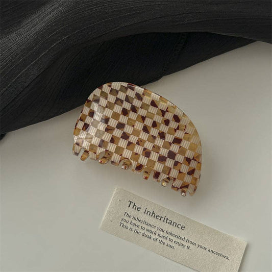 Checkered hair clip