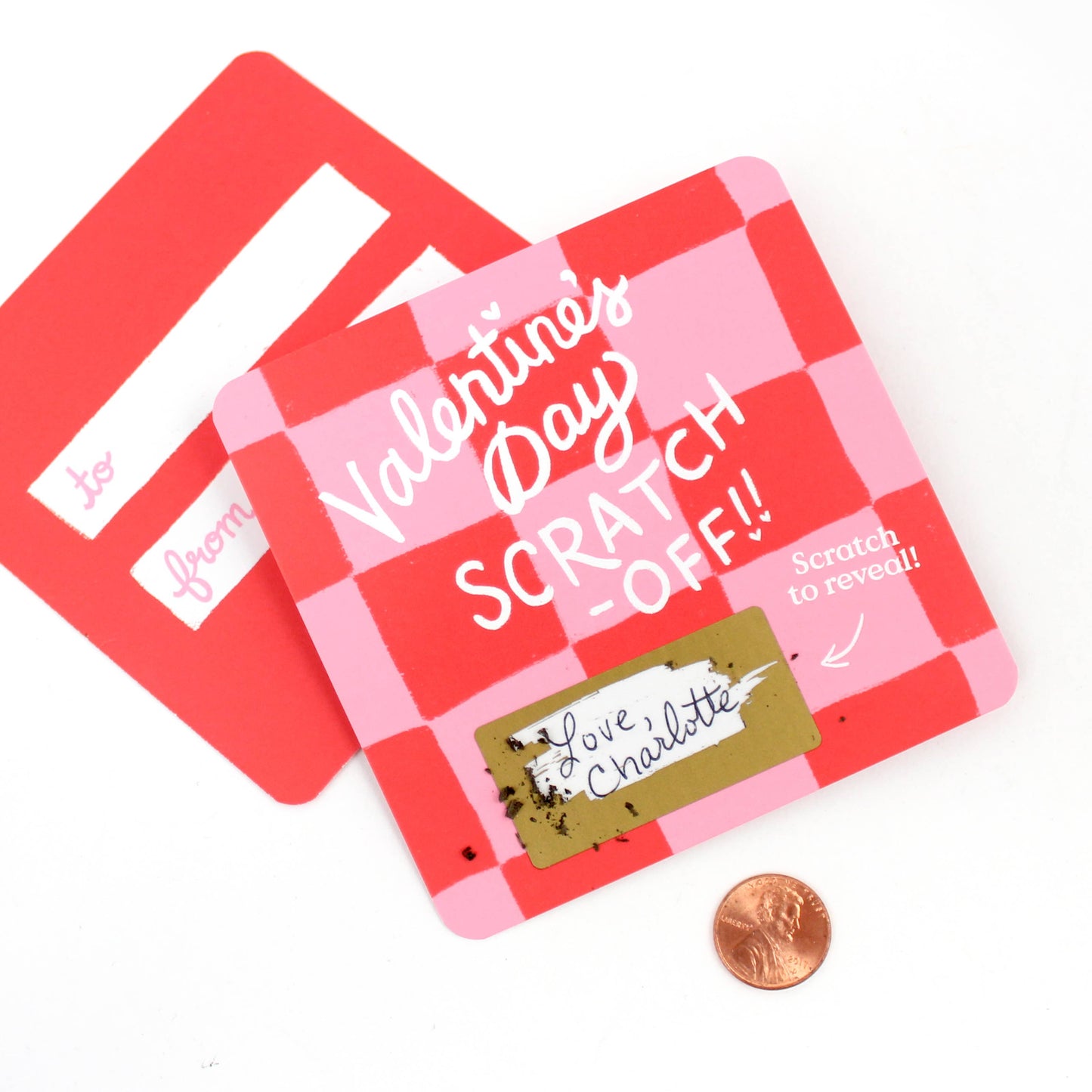Scratch-off Valentine Cards - Checkered