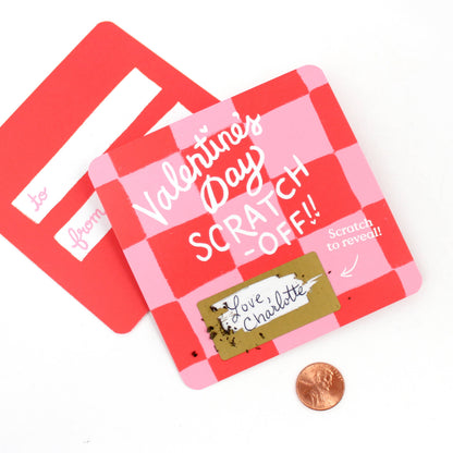 Scratch-off Valentine Cards - Checkered