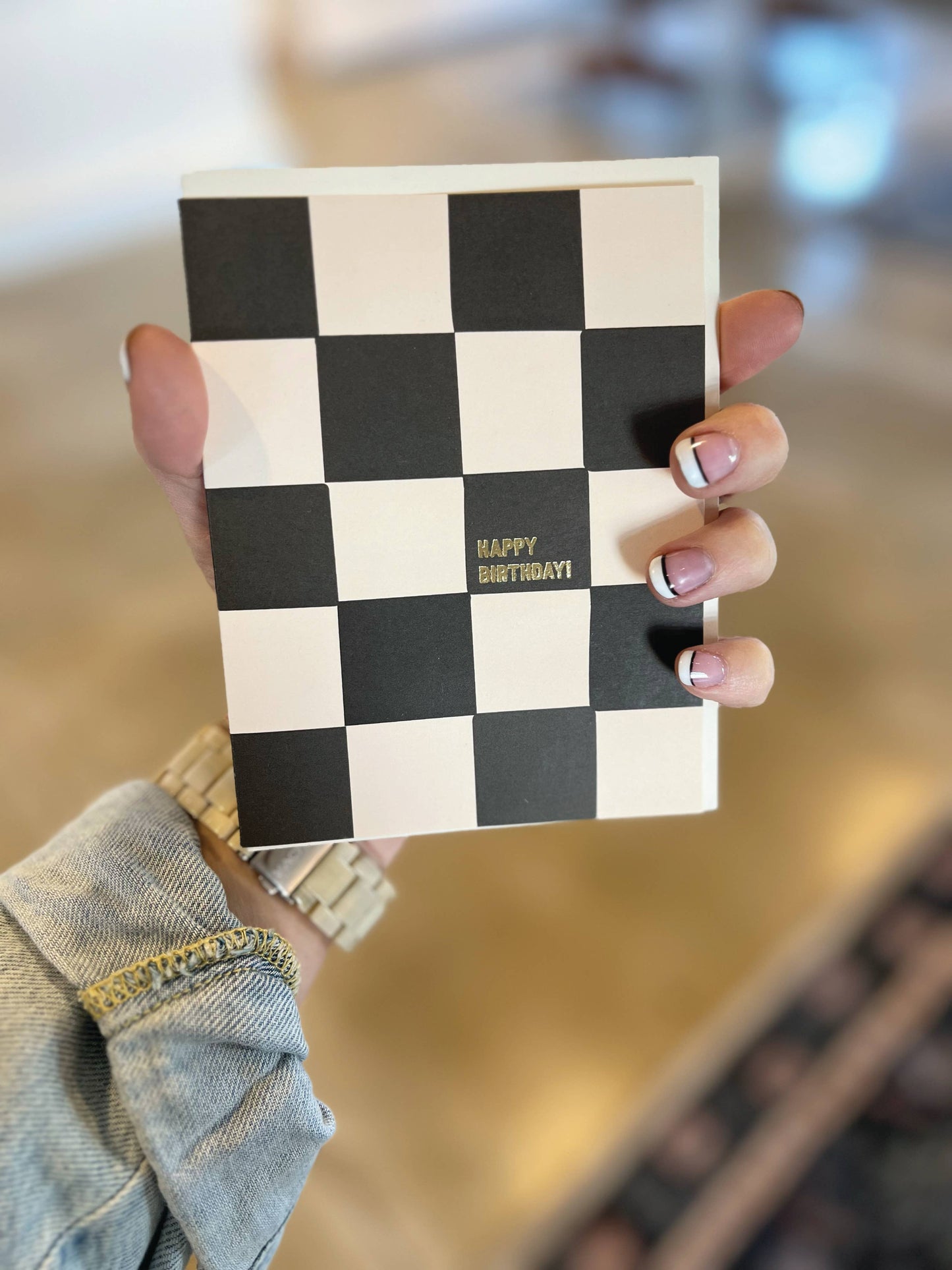 Happy Birthday Checkered Greeting Card