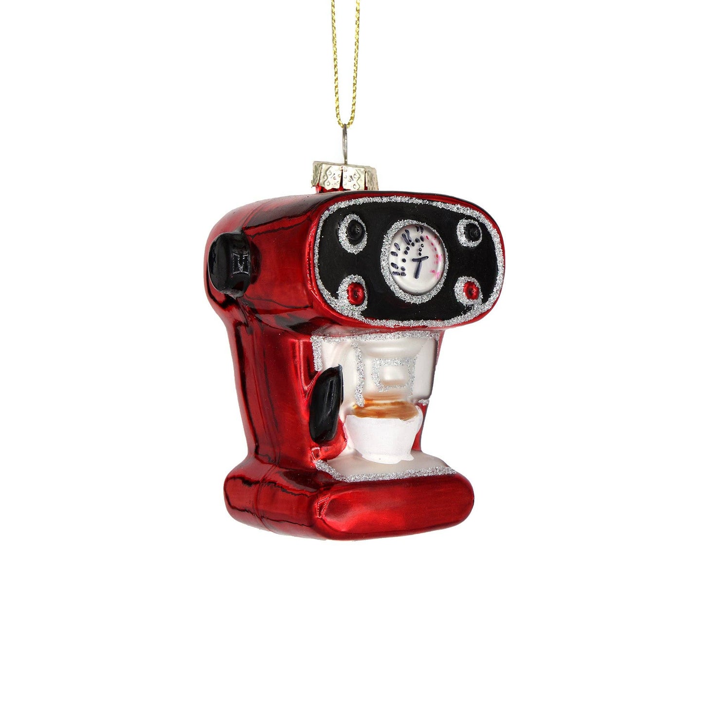 Glass Christmas Ornament Espresso Machine
