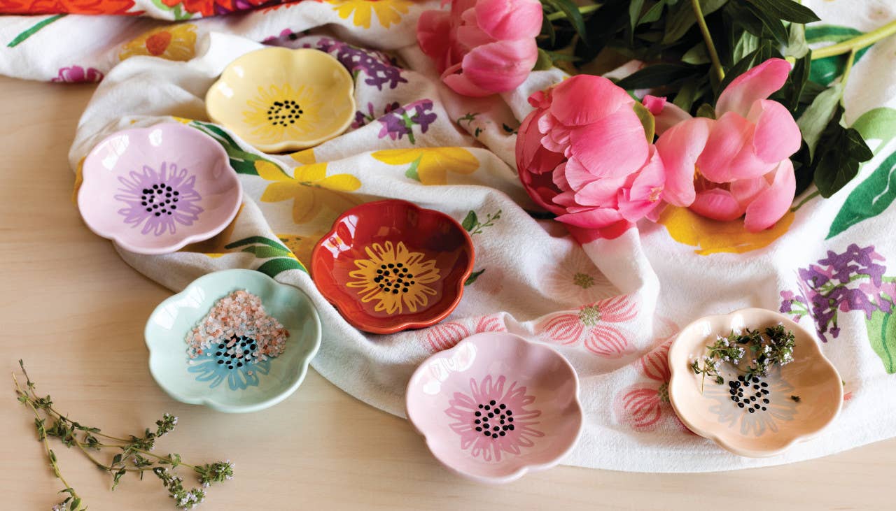 Flower Pinch Bowl Set of 6