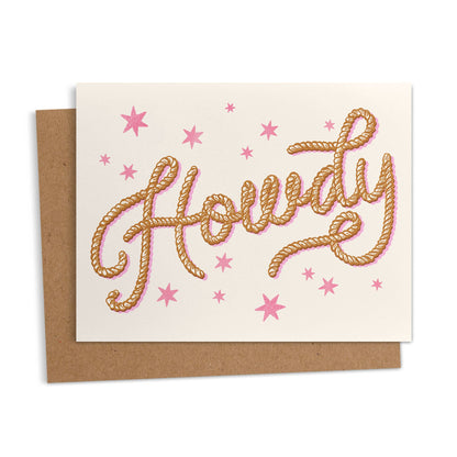Howdy - Cowgirl Rodeo Greeting Card