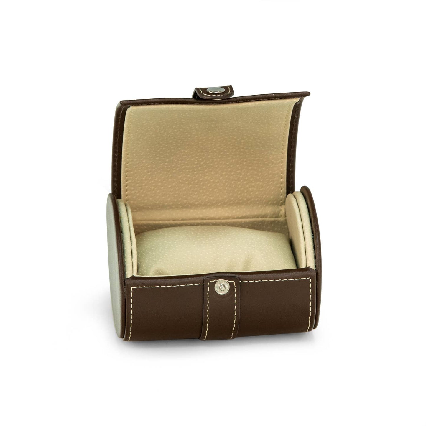Brown Leather Single Watch Travel Case