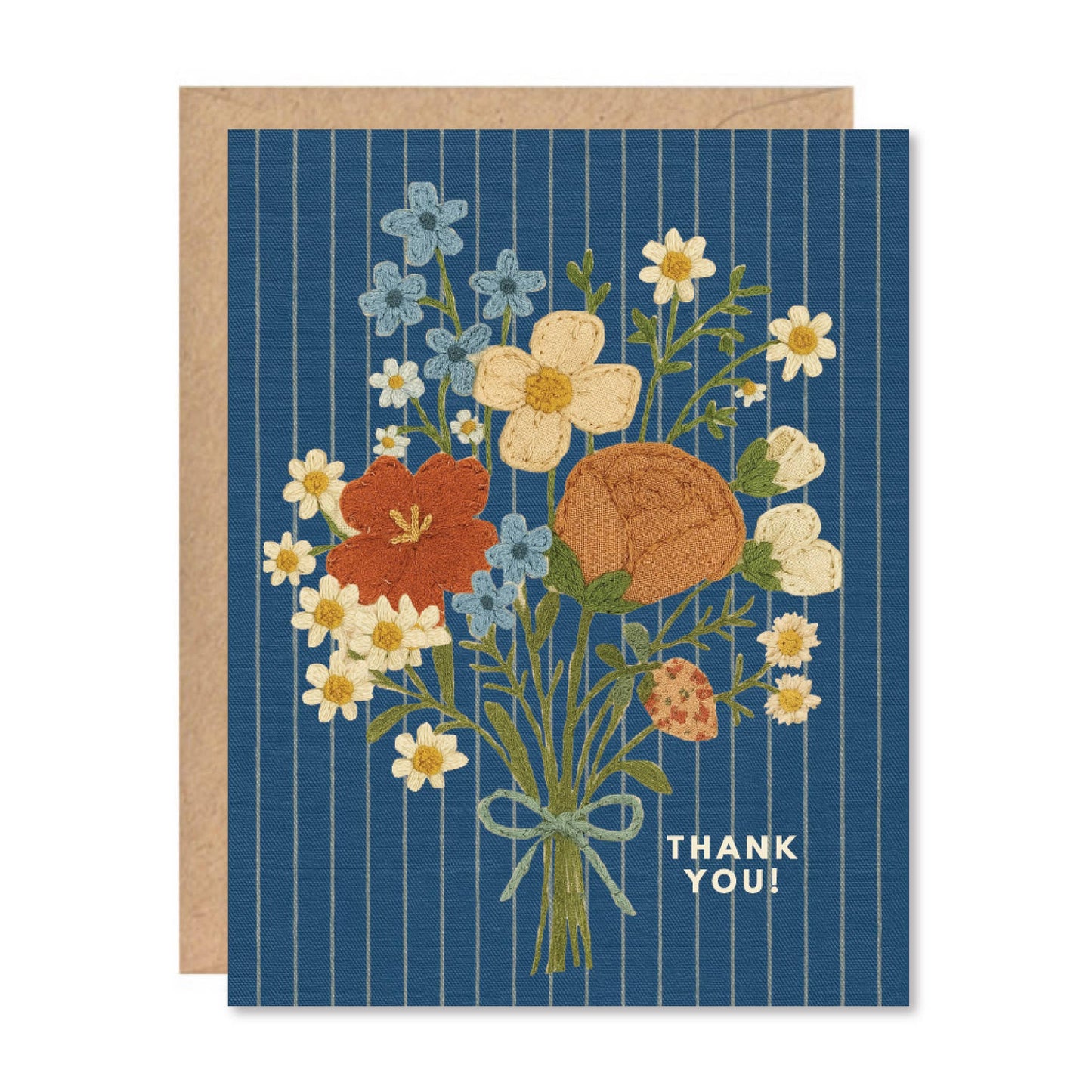 Thank You Flower Fabric Card