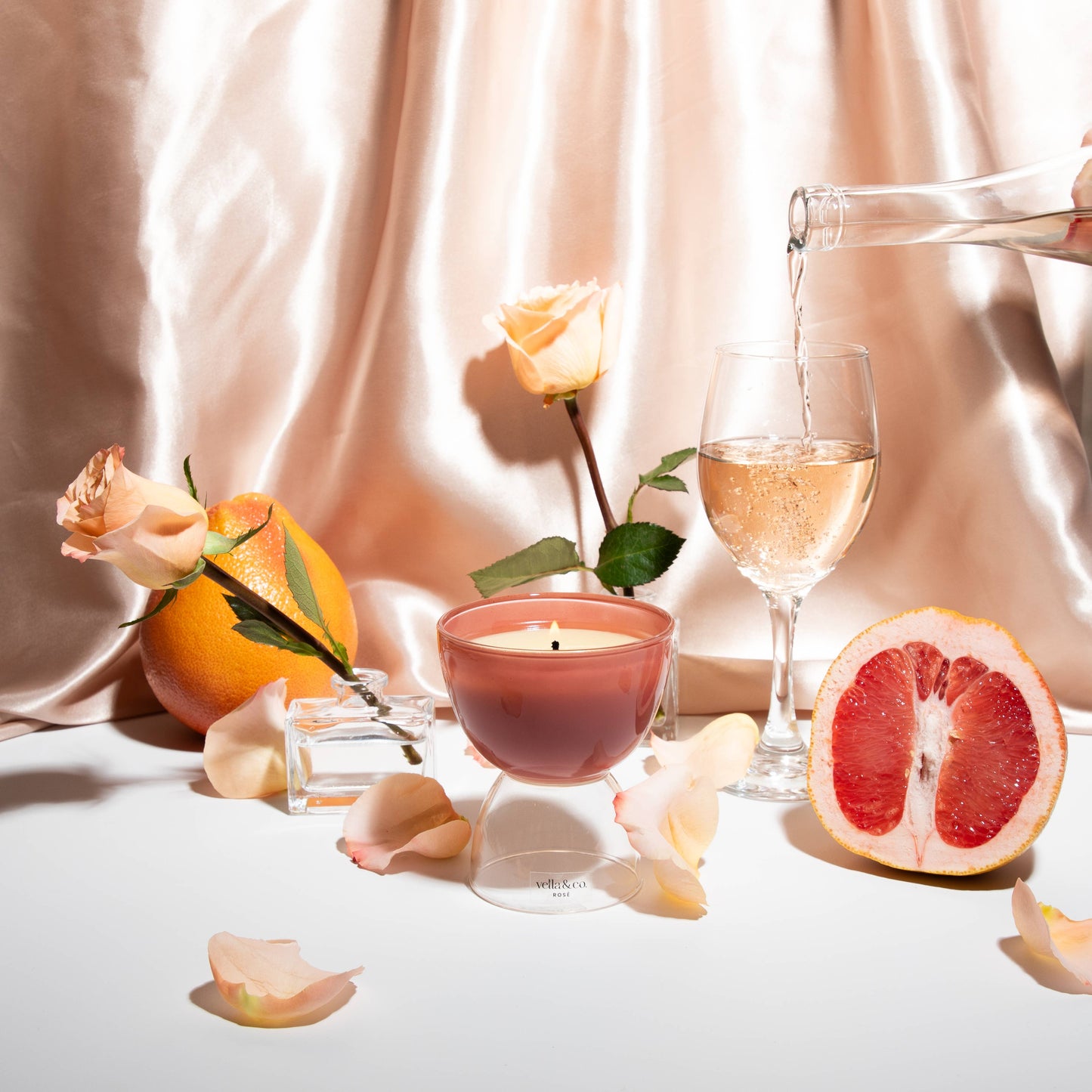 Rosé Wine-Inspired Soy Candle in Reusable Glass