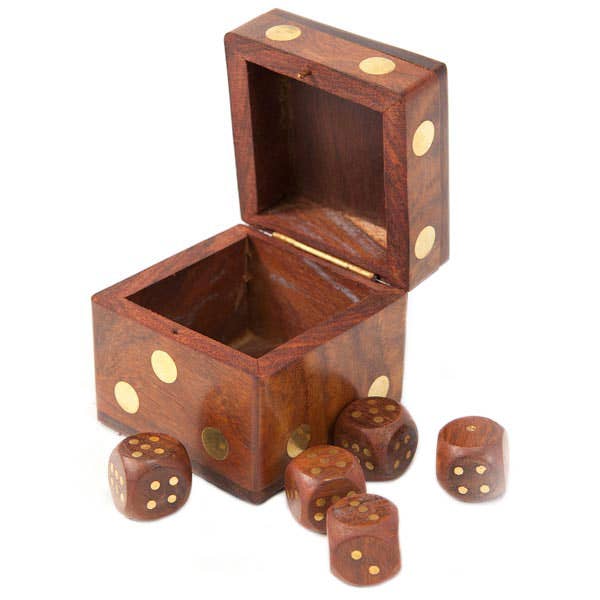 5 Dice Wood Box Set