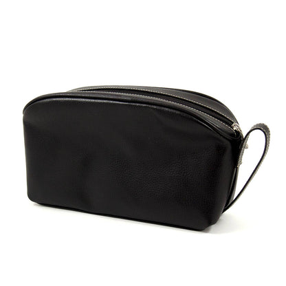 Black Leather Toiletry Bag