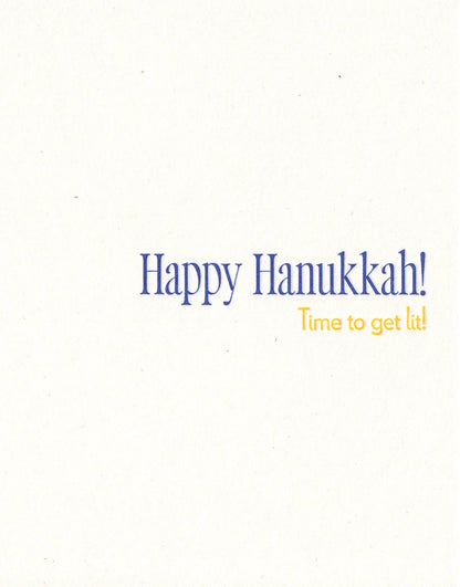Lit Hanukkah Greeting Card