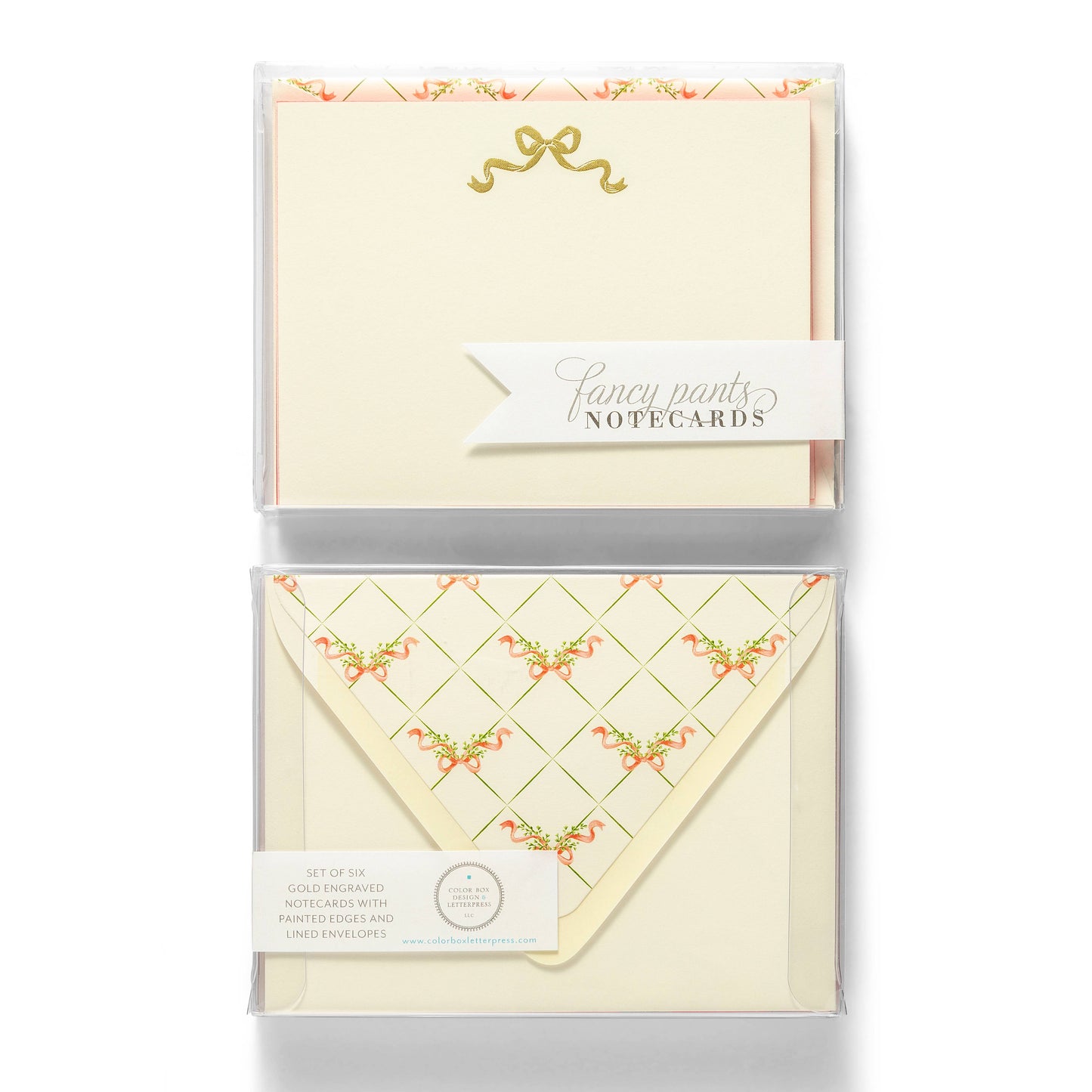 Fancy Pants Engraved Flat Notecards - Bow