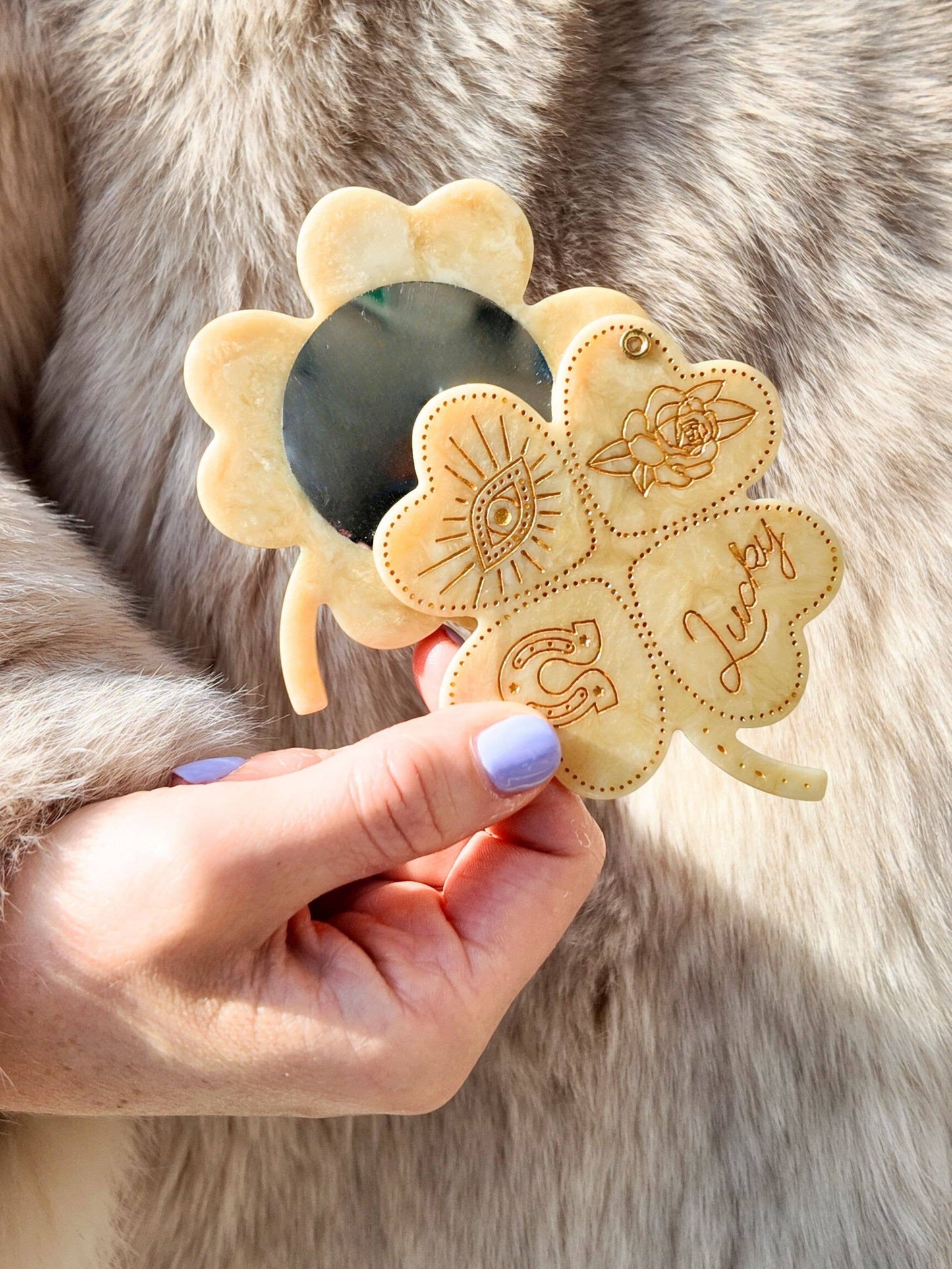 Lucky Clover Compact Mirror