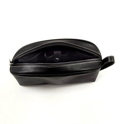 Black Leather Toiletry Bag