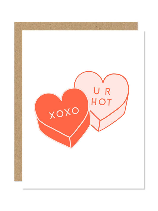 Xoxo U R Hot Candy Hearts Valentine's Card