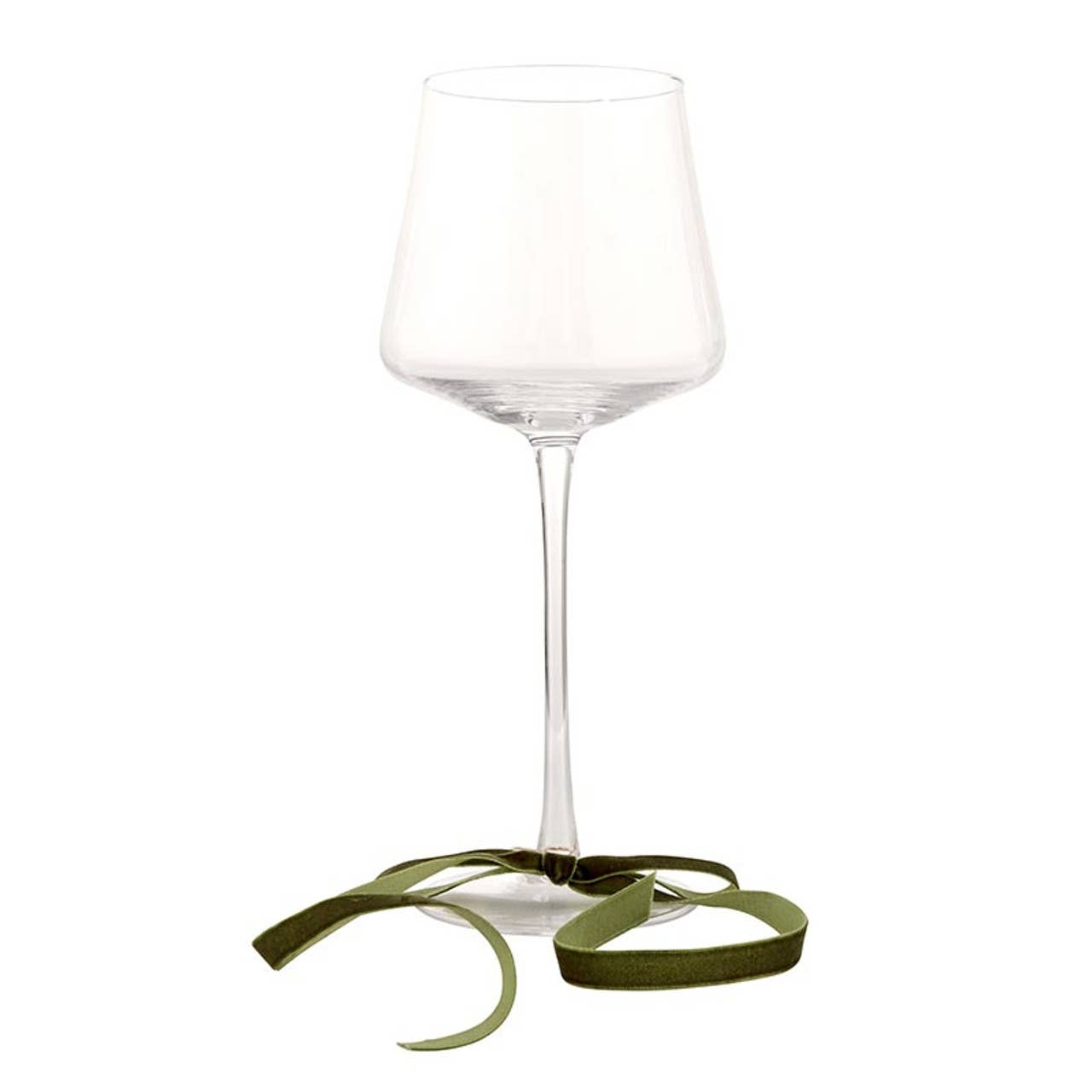 Velvet Bow Wine Charms - Green