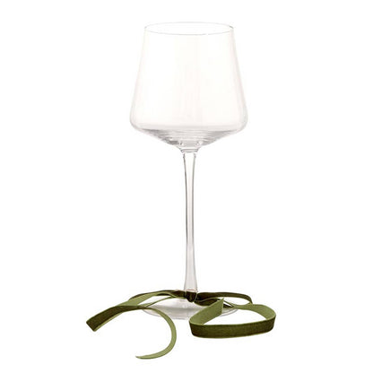 Velvet Bow Wine Charms - Green