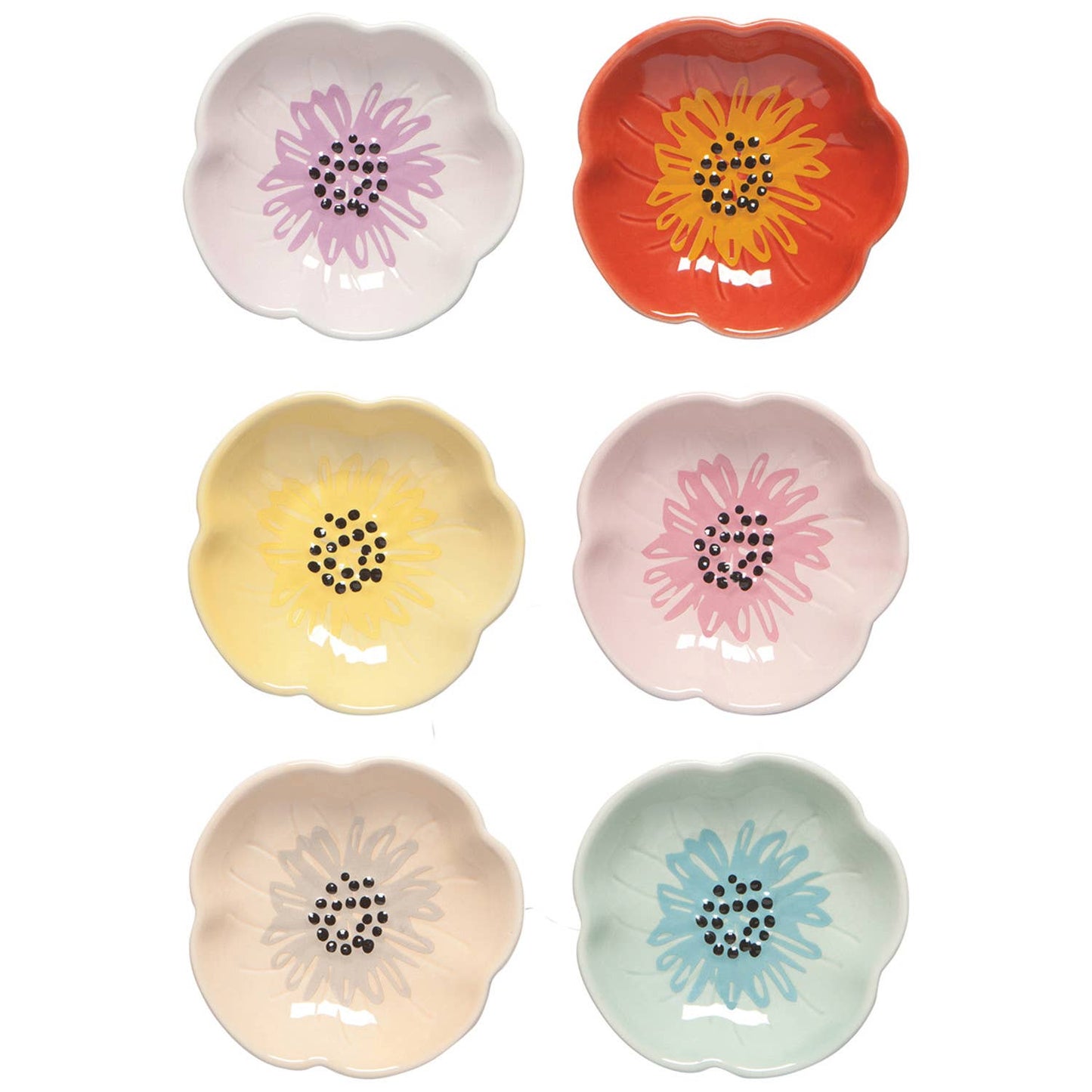 Flower Pinch Bowl Set of 6