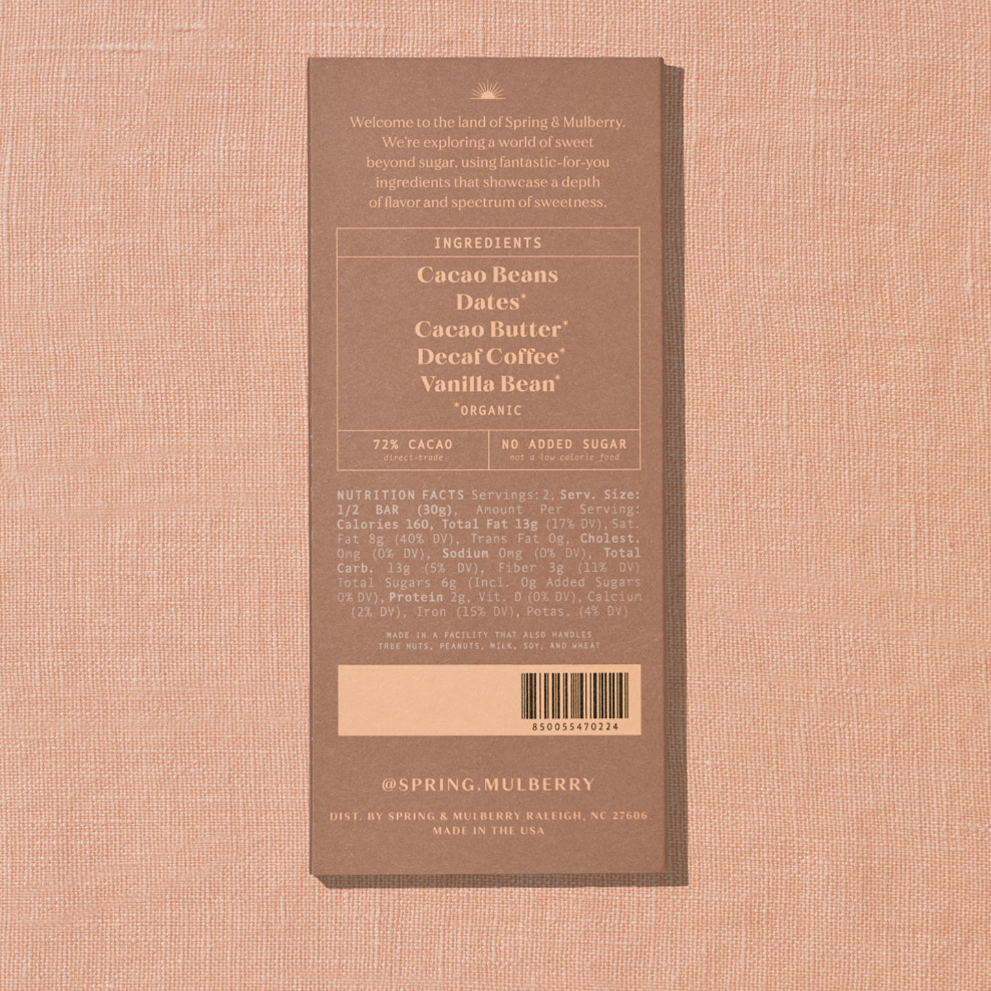 Coffee Date-Sweetened Dark Chocolate