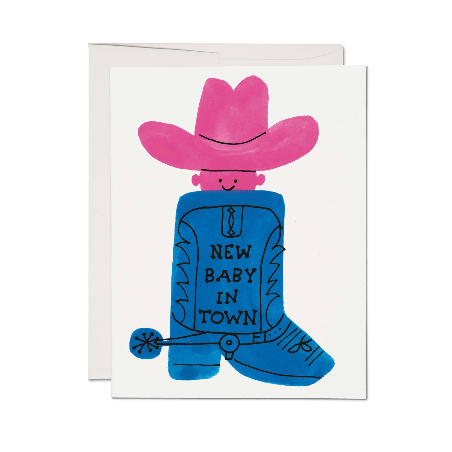 New Baby in Town Boot greeting card